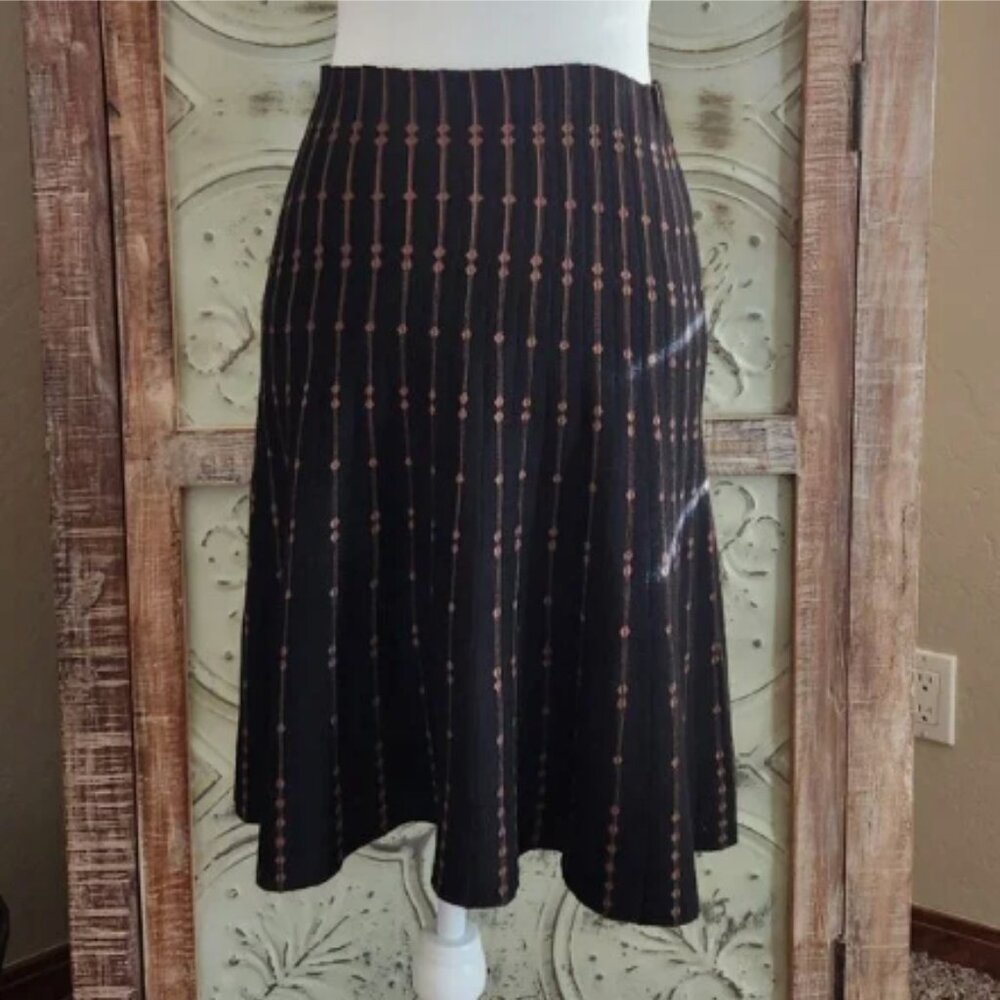 Max Studio Pleated A-line knit skirt | Medium